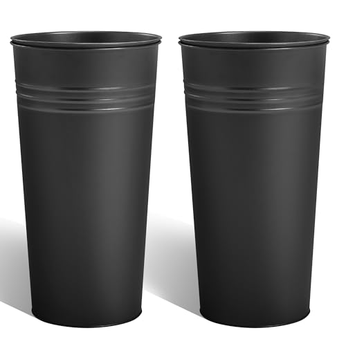 28'' Tall Galvanized Steel Planter Pot (2 Count)