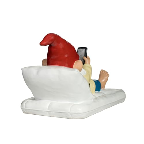 Relaxing Pool Gnome with Smartphone
