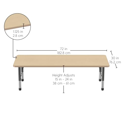 FDP 30" x 72" Rectangle Table with Chunky Legs