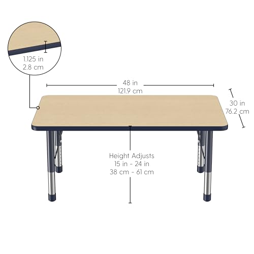 FDP 30" x 48" Rectangle Table with Chunky Legs