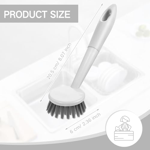 12 Pack Long Handle Dish Scrub Brush Stiff Bristles (12 Count)