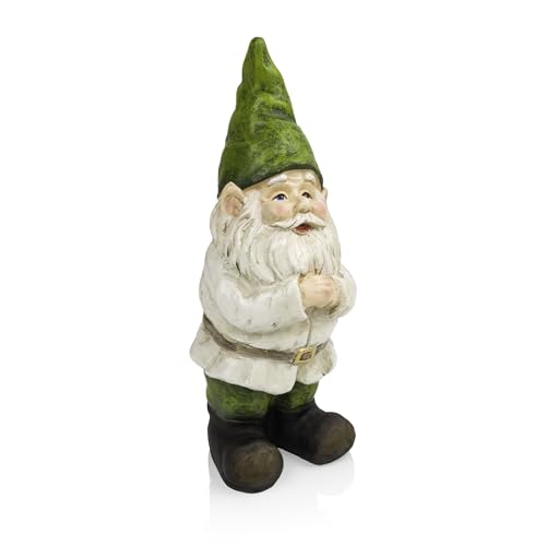 12" Tall Outdoor Garden Gnome Yard Statue Decoration