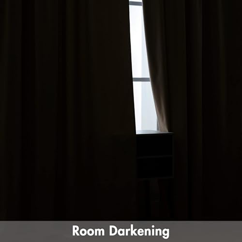 Beige Blackout Velvet Curtains Drapes 96 Inch Long 52"x96" Bedroom (2 Count)