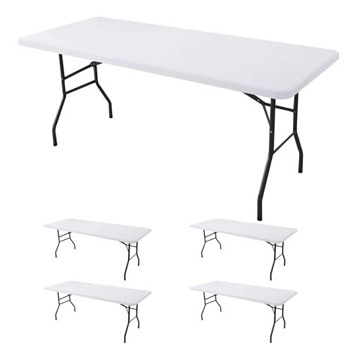 Fitted Tablecloth for 6 Foot Rectangle Tables (4 Count)