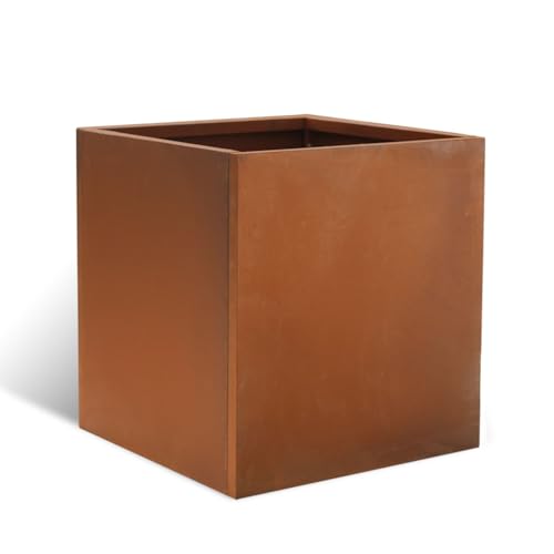 Corten Steel Planter Box 17" L x 17" W x 18" H