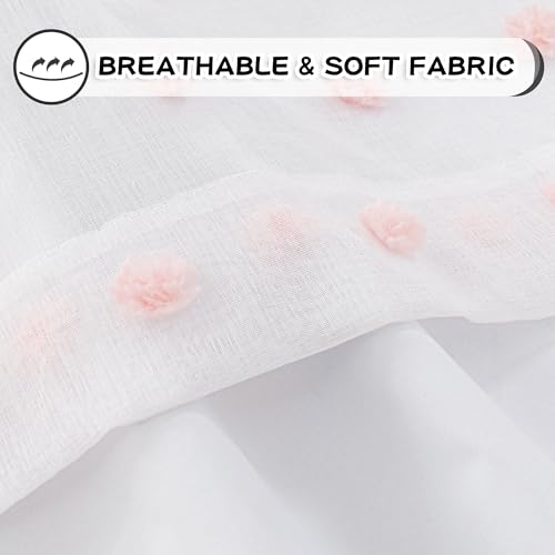 Pink Blackout Curtains for Girls Bedroom 84 Inch Long 100% Light Blocking Girls Nursery Curtains for Living Room 2 Panels Privacy Protect Grommet Window Drapes 50W x 84L (2 Count)