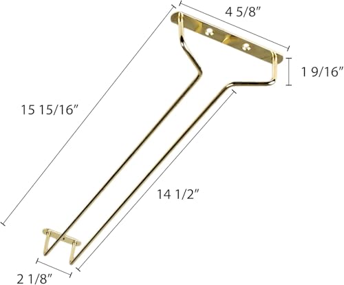 24 Inch Wine Glass Rack Brass Finish Set of 2 (2 Count)