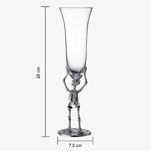 Stemmed Skeleton Champagne Flute Glasses Set of 2 (2 Count)