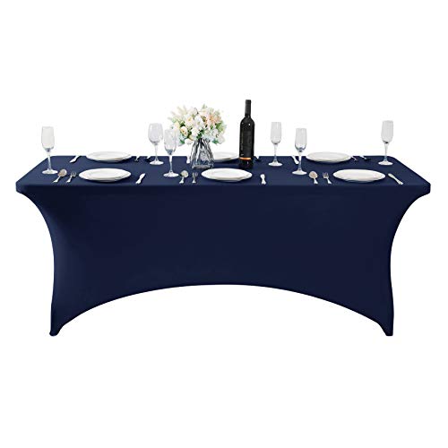 Spandex Table Cover for 6Ft or 4fT or 8ft Table Universal Fitted Stretch Tablecloth for Party