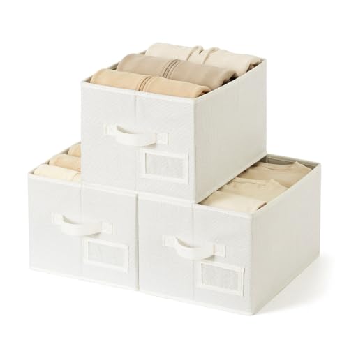 Closet Shelf Baskets with Label (3 Count)
