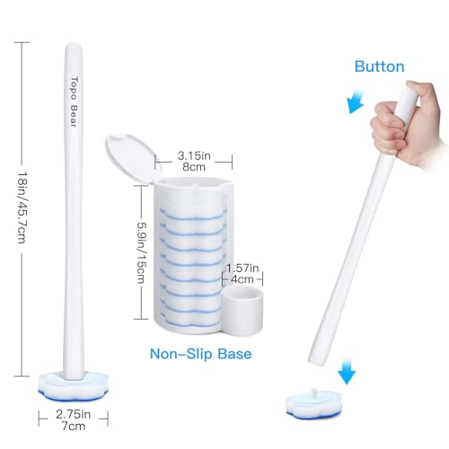 Disposable Toilet Brush Holder Set Toilet Wand (2 Count)