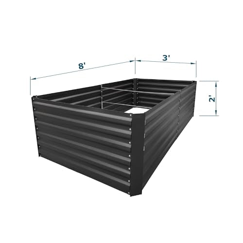 8x3x2FT Black Metal Raised Garden Bed Kit