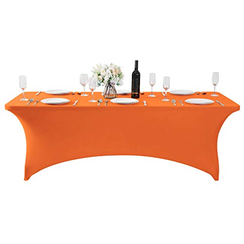 2Pack Spandex Table Cover for 8FT or 4ft or 6ft Table Universal Fitted Stretch Tablecloth for Party (2 Count)