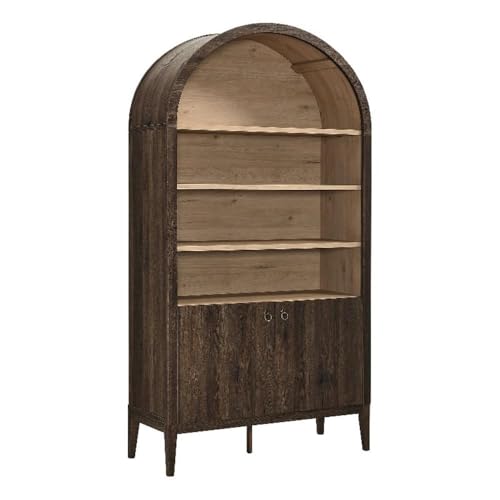 Nolan Tall Arched Storage Display Cabinet in Dark Walnut