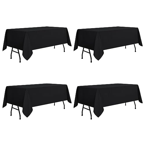 4 Pack Black Rectangle Tablecloth (4 Count)