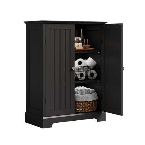 Bathroom Floor Cabinet with 2 Doors and Adjustable Shelves