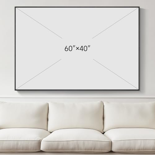 Extra Large Framed Blue Abstract Wall Art for Living Room