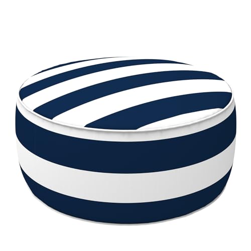 Indoor Outdoor Inflatable Ottoman with Handle D21 x H9 Inch