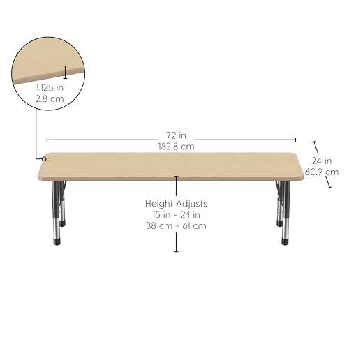 FDP 24" x 72" Rectangle Table with Chunky Legs