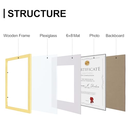 8.5x11 Picture Frames Set of 9 for Wall Mount or Tabletop (9 Count)