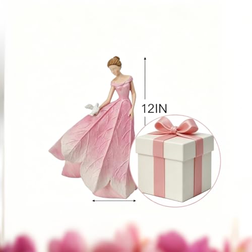 Pink Leaf Angel Girls Fairy Statue Home Decoration