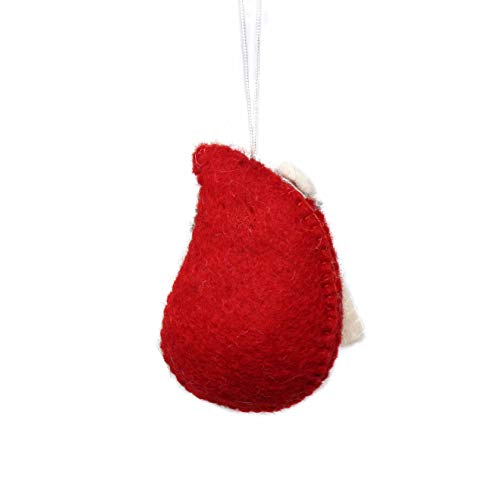 GLG60037-01 - Wool Felt Santa Christmas Ornament - Handmade in Nepal