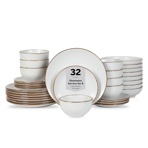 Brasa Stoneware 32 Piece Modern Dinnerware Set