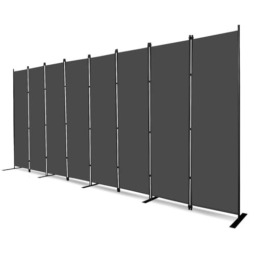 8 Panel Room Dividers 6ft Tall Freestanding Privacy Screen 160'' W