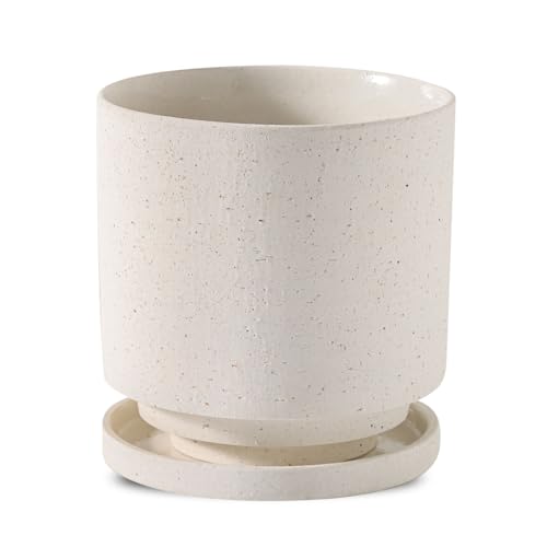 Ceramic Plant Pot Drainage Hole & Saucer for Indoor Plants