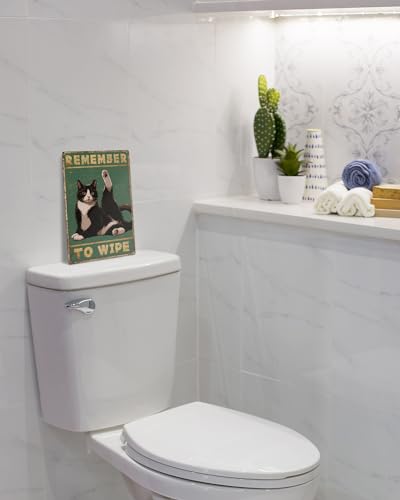 Funny Cat Bathroom Sign 8x12"