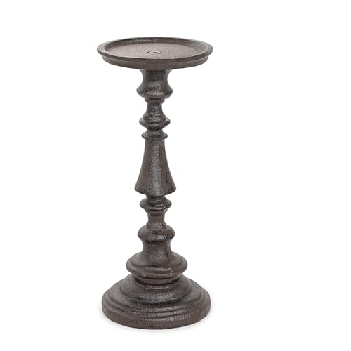 Rustic Cast Iron Pillar Candle Holder