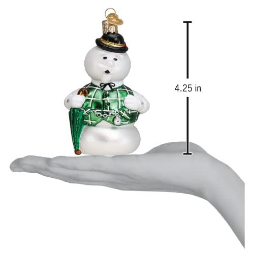 Sam The Snowman Glass Blown Ornament for Christmas Tree (14 Count)