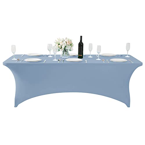 Spandex Table Cover for 8FT or 4ft or 6ft Table Universal Fitted Stretch Tablecloth for Party