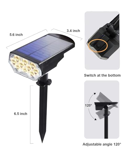 4 Pack Solar Spot Lights Outdoor Waterproof (4 Count)