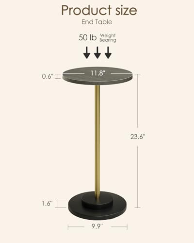 Drink Table Round Side Table for Small Spaces