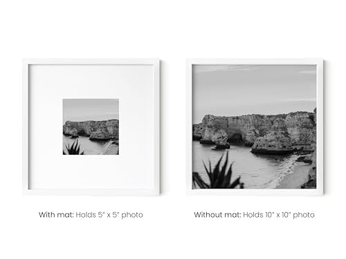 10x10 White Metal Frame Matted to 5x5