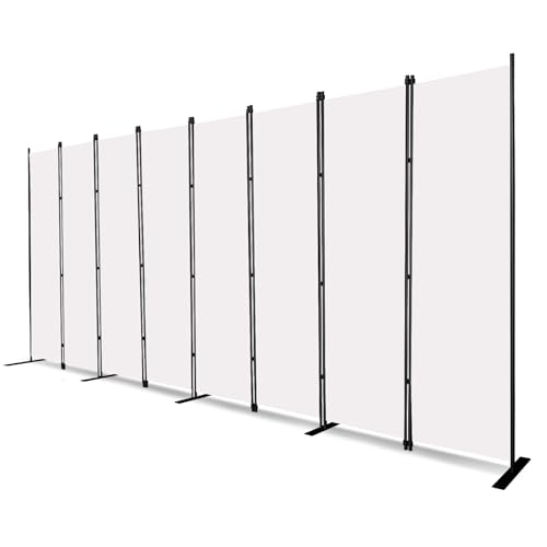 8 Panels White Room Divider Portable Privacy Screen 160" W X 72" H
