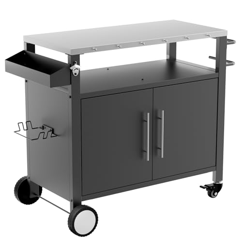 Two Doors Outdoor Grill Cart with Patio Furniture