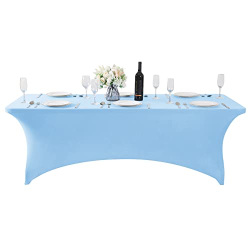 2Pack Spandex Table Cover for 8FT or 4ft or 6ft Table Universal Fitted Stretch Tablecloth for Party (2 Count)
