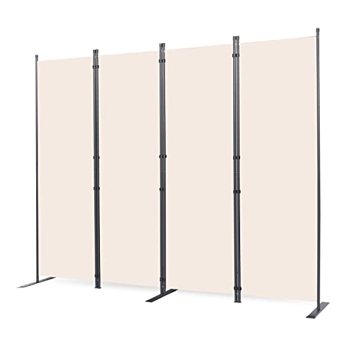 Room Divider 4 Panel Folding Privacy Screens with Wider Feet