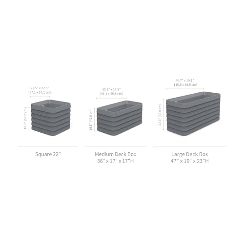 TruDrop Self Watering Slat Medium Rectangular Planter Box for All