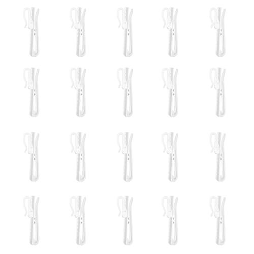 20 PCS Plastic Curtain Hooks Adjustable Pinch Pleat Curtain Clips Room Divider Curtain Hooks for Drapes (20 Count)