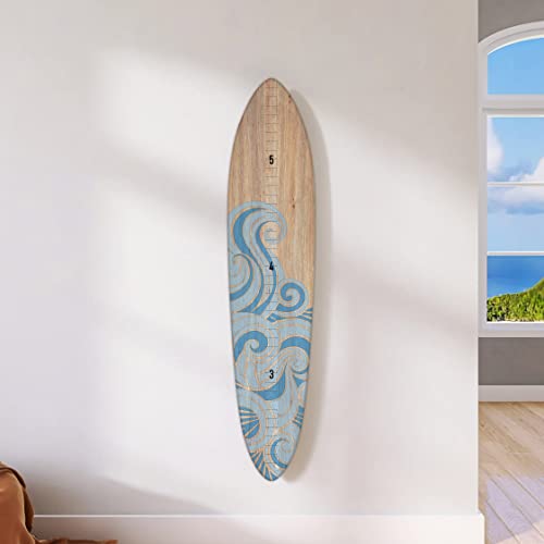 Wooden Surfboard Wall Decor Growth Chart