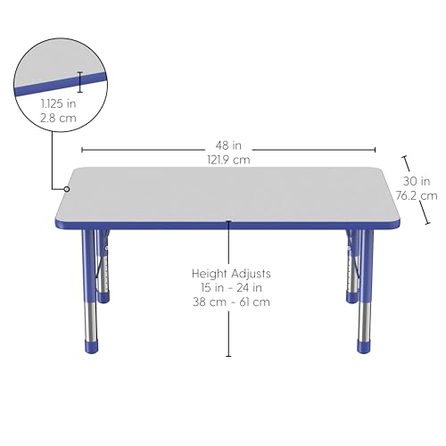 FDP 30" x 48" Rectangle Table with Chunky Legs
