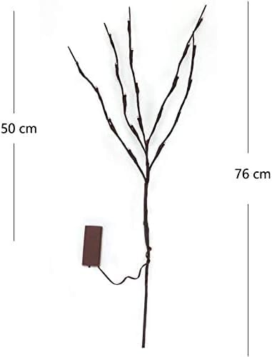 4 Pack Led Branch Light Battery Operated Lighted Branch Vase Filler Willow Tree Artificial Little Twig Power Golden 30 Inch 20 LED for Home Romantic Decoration (4 Count)