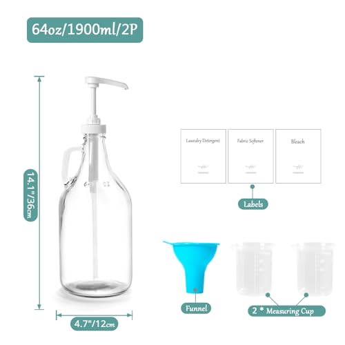 Glass Laundry Detergent Dispenser with Pump