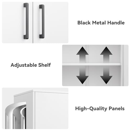 Wall Cabinet Lockable Storage Cabinets with Adjustable Shelf