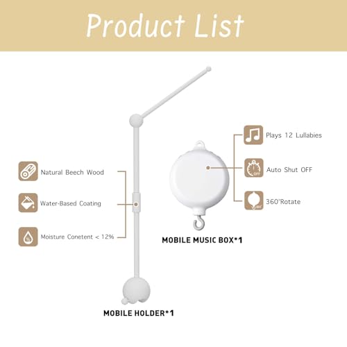 Crib Mobile Arm with Music Box