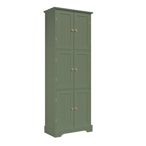 63.2" Tall Bathroom Storage Cabinet with 6 Doors