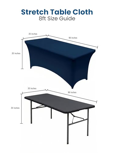 Spandex Table Cloth 2 Pack [8FT (2 Count)